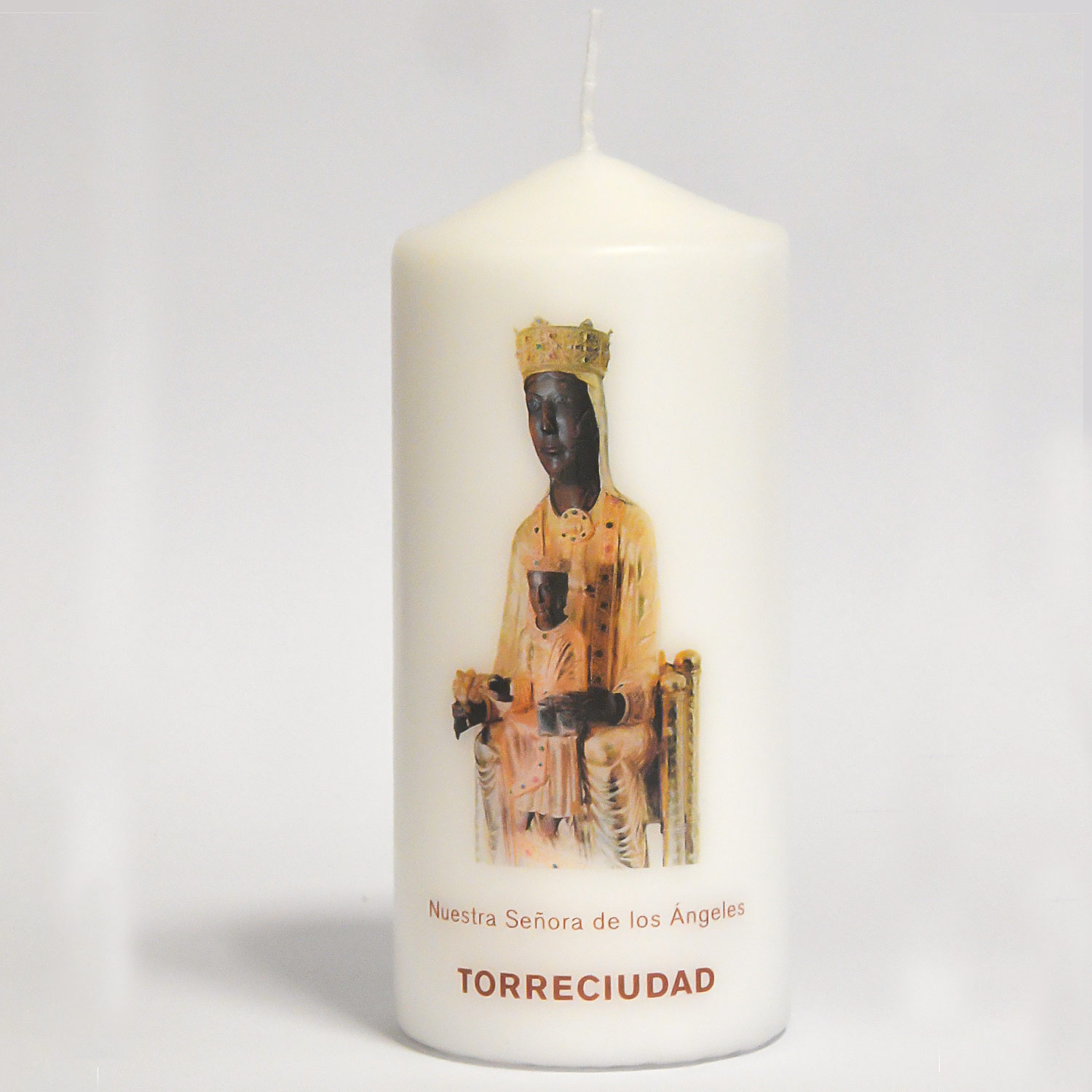 Vela con foto grande de la Virgen de Torreciudad