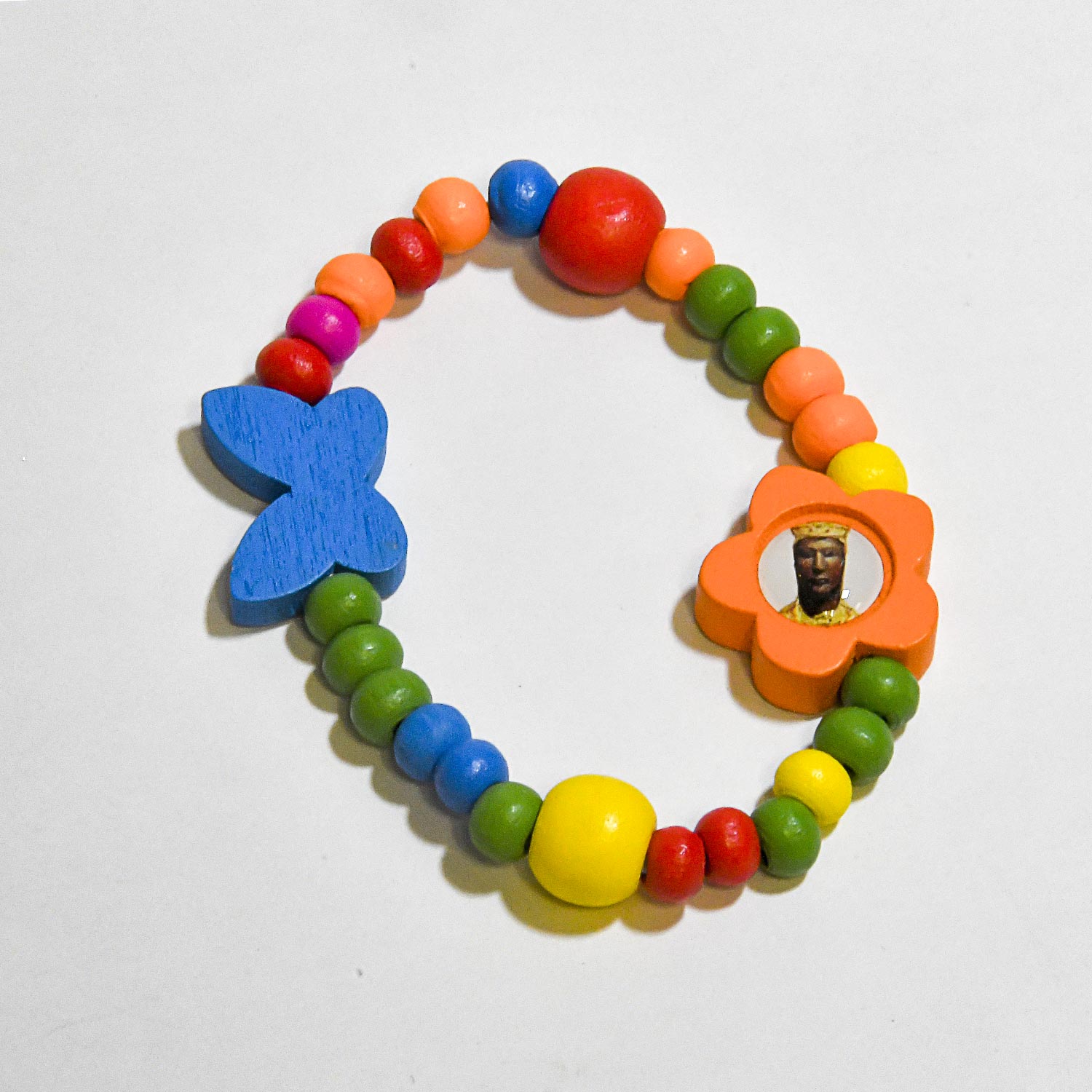 Pulsera elástica niña con imagen de la Virgen de Torreciudad