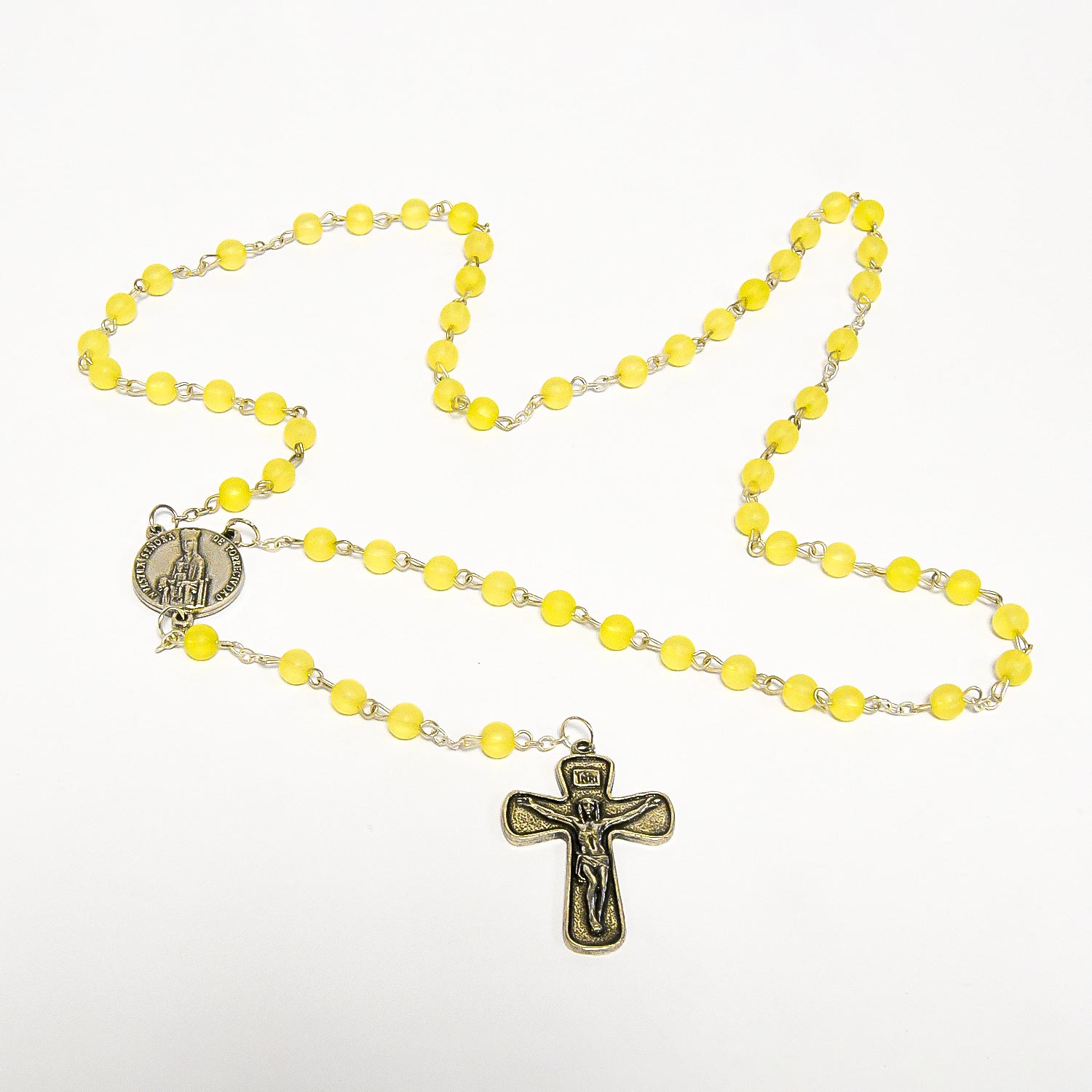 Rosario piedras amarillo mate